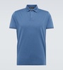 Cotton and silk piqué polo shirt