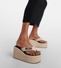 Raffia platform thong sandals