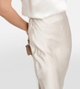 Satin midi skirt