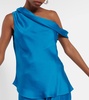 Lexy draped one-shoulder satin top