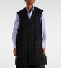 Checked down-paneled wool vest