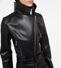 Belted faux leather ski suit