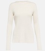 Ash cutout-detail ribbed-knit silk top