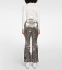 Aurora low-rise metallic flared ski pants