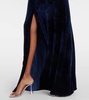 Crystal-embellished velvet maxi dress