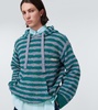 Striped cotton-blend hoodie