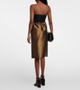 A-line satin midi skirt