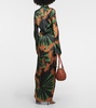 Printed silk-blend wrap dress