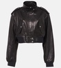 Kember cropped leather bomber jacket