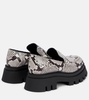 Printed leather platform loafers