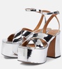 Mirrored leather platform sandals