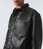 Anagram polished leather jacket