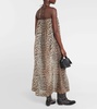 Leopard-print voile maxi dress