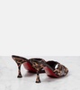 Nicol is Back 85 leopard-print satin mules