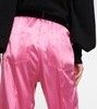 High-rise silk-blend satin pants