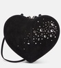 The heart embellished suede shoulder bag