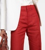 High-rise flared linen pants