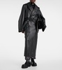 Cocoon leather trench coat