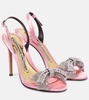 Crystal-embellished satin slingback sandals