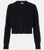 Cropped wool and cashmere cardigan