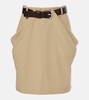 Belted cotton miniskirt