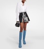 Blondine denim knee-high boots