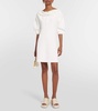 A-line linen-blend minidress