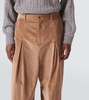 Cotton and cashmere corduroy wide-leg pants