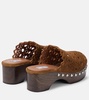 Vienne suede and wood clogs