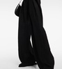 Pleated crêpe wide-leg pants