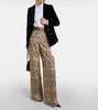 Printed silk wide-leg pants 