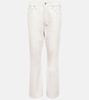 Isola leather-blend cropped bootcut pants