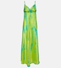 Tie-dyed silk maxi dress