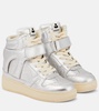 Ellyn metallic leather high-top sneakers