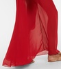 Holiday open-back chiffon maxi dress