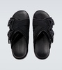 Black Snap Slide Sandals