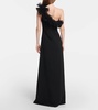 ruffled one-shoulder gown