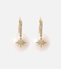 Starburst 14kt gold earrings with diamonds and pearls