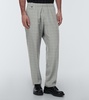 Checked silk-blend pants