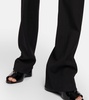 Belted straight wool pants