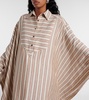 Striped linen and silk kaftan