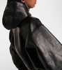 Hooded leather jacket