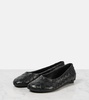 Intrecciato leather ballet flats