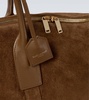 Giant suede duffel bag