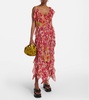 Silk-blend floral midi dress