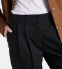 Cotton twill wide-leg pants