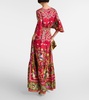 Printed silk maxi dress