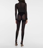 x Mugler Flock Shaping paneled stirrup leggings