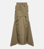 Paneled cotton maxi skirt