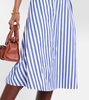 striped ruffled-trim cotton dress